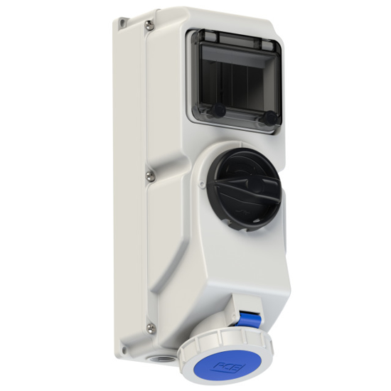 Picture of Tomada mural c/ interruptor bloqueio+janela IP67 63A 2P+T 230V