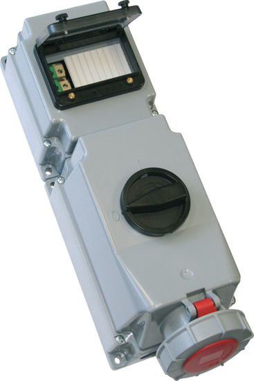 Picture of Tomada mural c/ interruptor bloqueio+janela IP67 63A 3P+T 400V