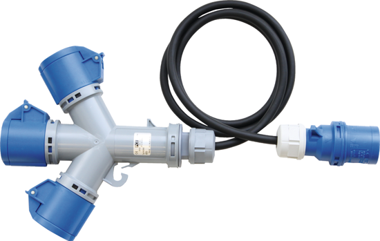 Picture of Adaptador IP44 ficha macho 3P 16A c/ 1,5mt / 3xfêmea 16A 3P