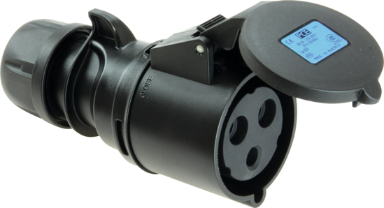 Picture of Ficha fêmea preta IP44 16A 2P+T 230V (alvéolos em latão niquelado)