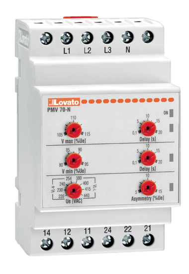 Picture of Relé mín V + máx V + assimetria V + seq + falta de fase 3F+N, 2CO, 208-240V~