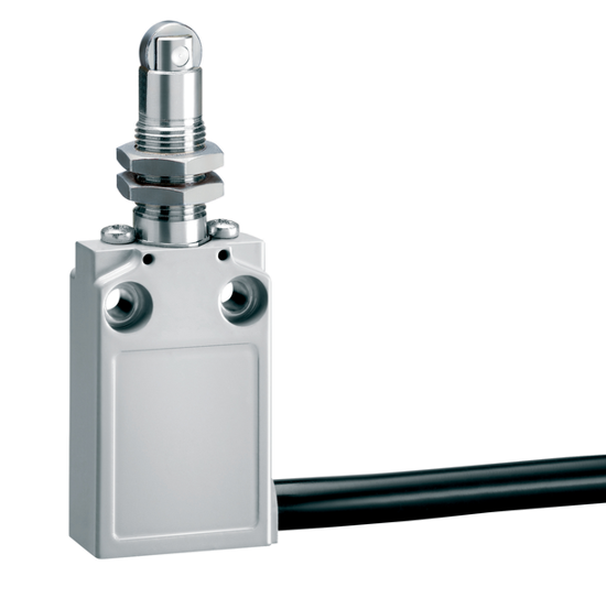 Picture of Fim-de-curso metálico 1NA+1NF ruptura lenta rolete metálico cabeça extendida M12