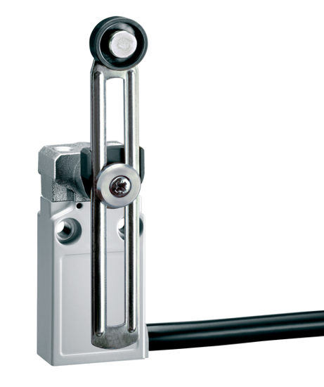 Picture of Fim-de-curso metálico 1NA+1NF ruptura brusca haste ajustável c/ rolete plástico