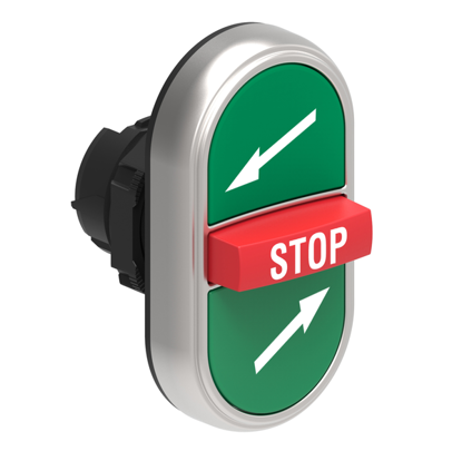 Mais Automação | Dois botões à face + um saliente STOP
