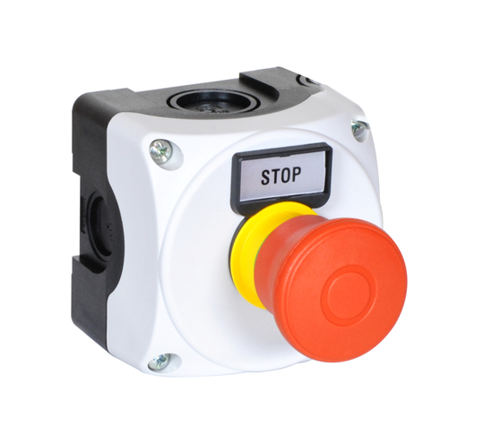 Picture of Caixa botoneira Branca c/ botão emergência LPC6744+etiqueta STOP
