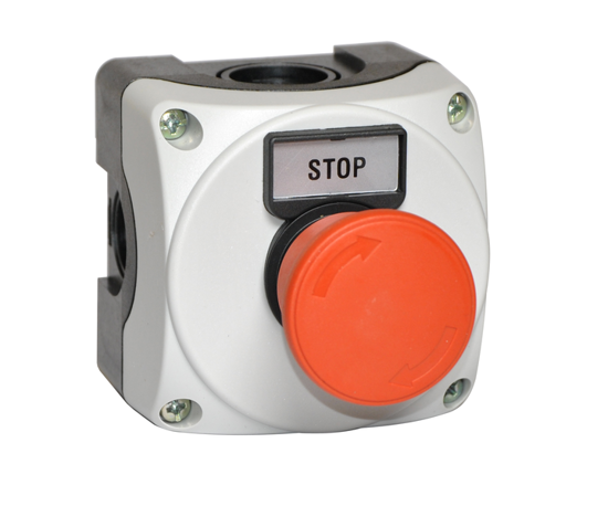 Picture of Caixa botoneira Branca c/ botão emergência LPC6344+etiqueta STOP