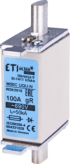 Picture of Fusível Ultra Quick NH-00C 100A gR 690V