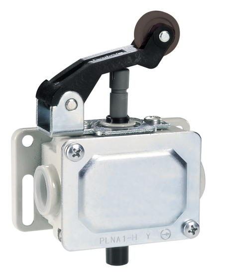 Picture of Fim-de-curso metálico 1NA+1NF IP65 êmbolo+alavanca+rodízio plástico alinhado