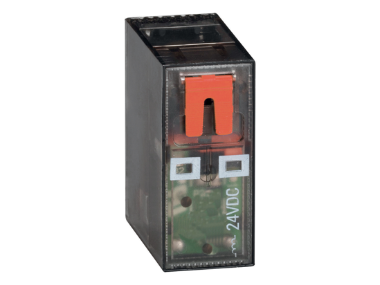 Picture of Relé miniatura eletromecânico com led e atuador mecânico, 1CO-16A, 24V=