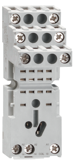 Picture of Base para relés 4CO e montagem em calha DIN 35mm, com bornes aperto por parafusos (contactos na parte superior)