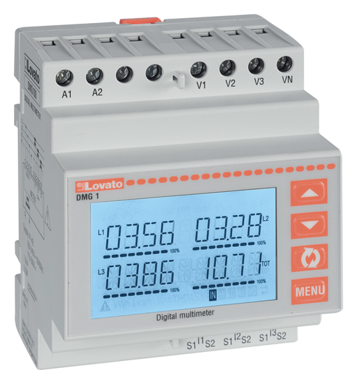 Picture of Multímetro digital modular 3F+N para TI's _/1A ou 5A, Uaux 100-240V~/ 120-250V= ( com RS485 )