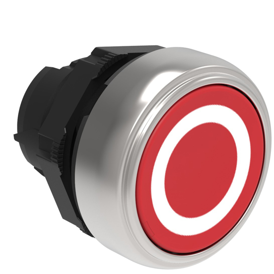 Picture of Botão de pressão à face Vermelho c/ símbolo 0