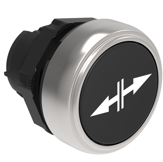 Picture of Botão de pressão à face Preto c/ símbolo <-->