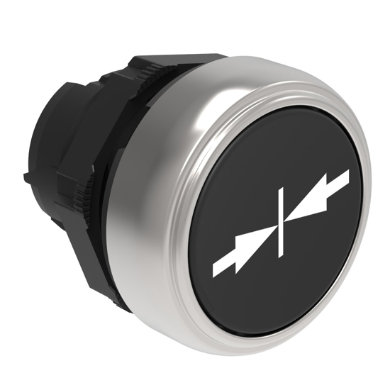 Picture of Botão de pressão à face Preto c/ símbolo -><-