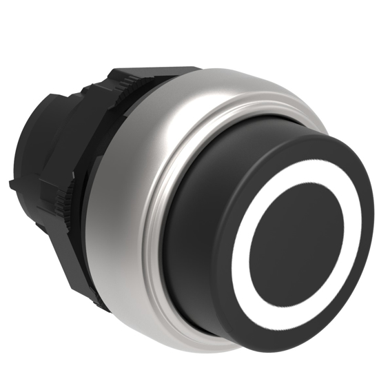 Picture of Botão de pressão saliente Preto c/ símbolo 0