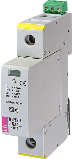 Picture of Descarregador de sobretensões D T3 440Vac 3/10kA 1+0 RC 
