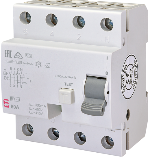 Picture of Interruptor diferencial 4P 80A classe A 100mA 