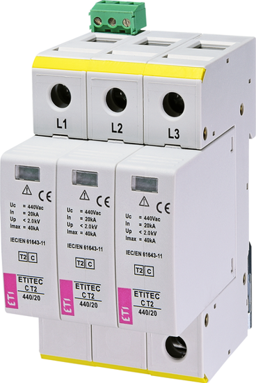 Picture of Descarregador de sobretensões C T2 440Vac 20kA 3+0 