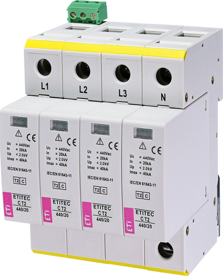 Picture of Descarregador de sobretensões C T2 440Vac 20kA 4+0 