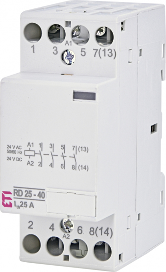 Picture of Contactor modular RD25-40 (25A AC1) 4NA, 24V≃