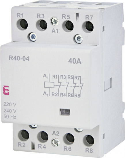 Picture of Contactor modular R40-04 (40A AC1) 4NF, 230V∼