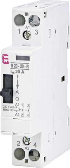 Picture of Contactor modular R20-10-R (20A AC1) 1NA com seletor I-AUT-0, 230V∼