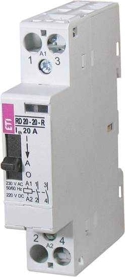 Picture of Contactor modular RD20-20-R (20A AC1) 2NA com seletor I-AUT-0, 24V≃