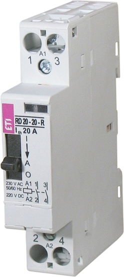 Picture of Contactor modular RD20-02-R (20A AC1) 2NF com seletor I-AUT-0, 24V≃