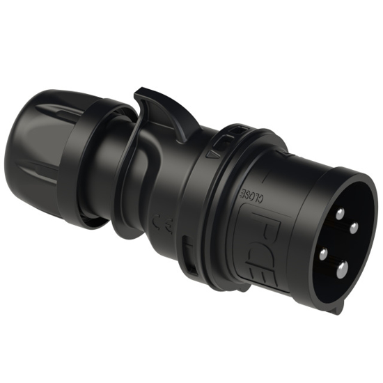 Picture of Ficha macho preta IP44 16A 3P+T 400V (pernos em latão niquelado)