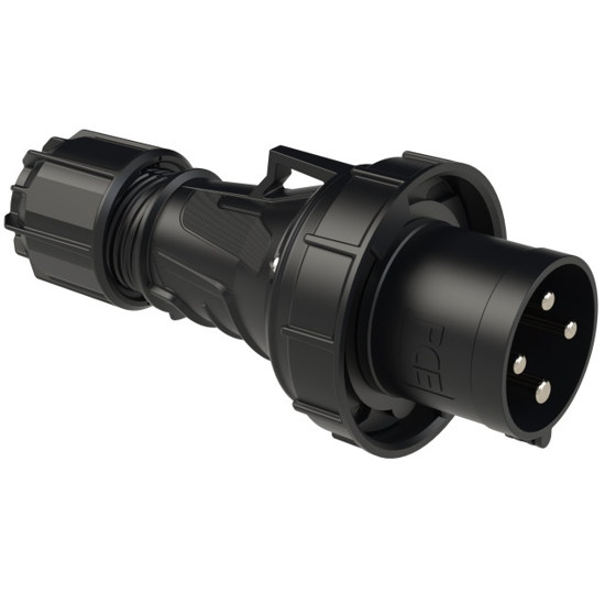 Picture of Ficha macho preta IP67 63A 3P+T 400V (pernos em latão niquelado)