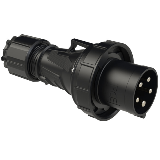Picture of Ficha macho preta IP67 63A 3P+T+N 400V (pernos em latão niquelado)