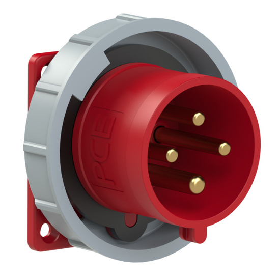 Picture of Tomada encastrar macho IP67 32A 3P+T 400V aperto p/ mola