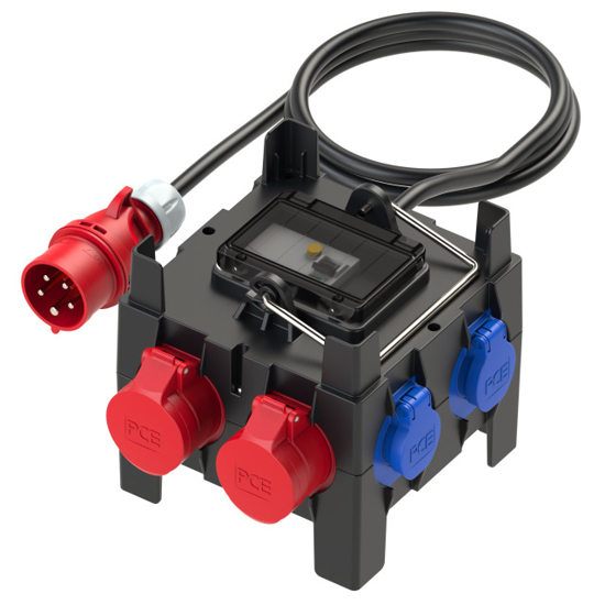 Picture of Quadro IMST Entrada: 5P 16A c/ cabo 2mt Saídas:  2x 5P 16A+ 5x schuko c/ protecção