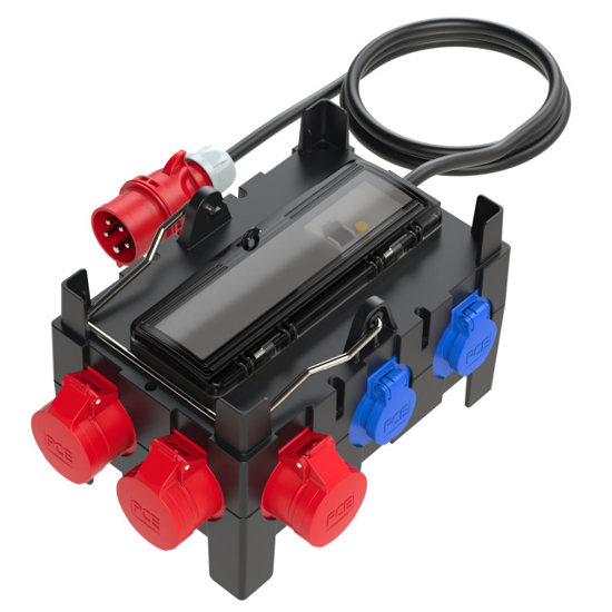 Picture of Quadro ISCHL Entrada: 5P 32A c/ cabo 2mt Saídas:  2x 5P 16A + 1x 5P 32A + 6x schuko c/ protecções