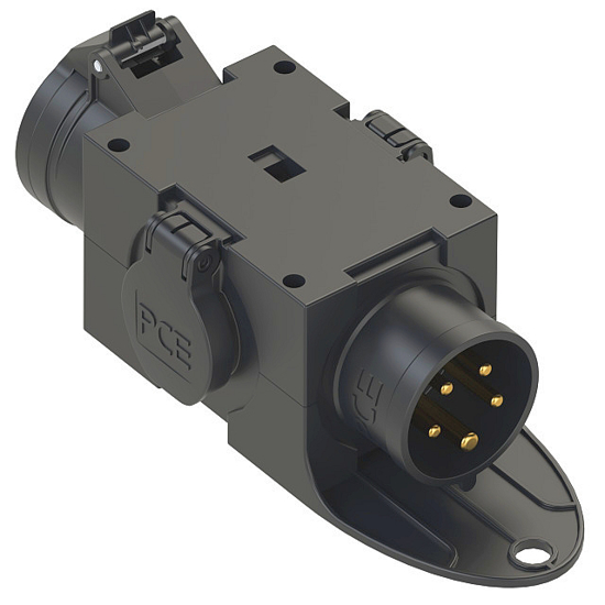 Picture of Adaptador macho 5P 16A + 1xfêmea 5P 16A + 2x fêmea 3P 16A IP44