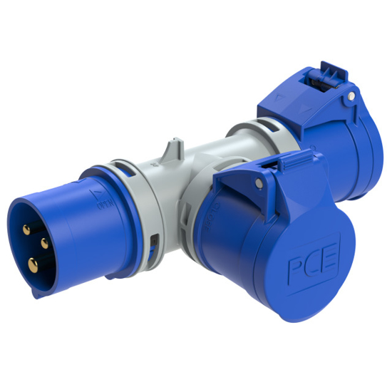 Picture of Adaptador IP44 CEE macho 16A 3P/ 2x CEE fêmea 16A 3P