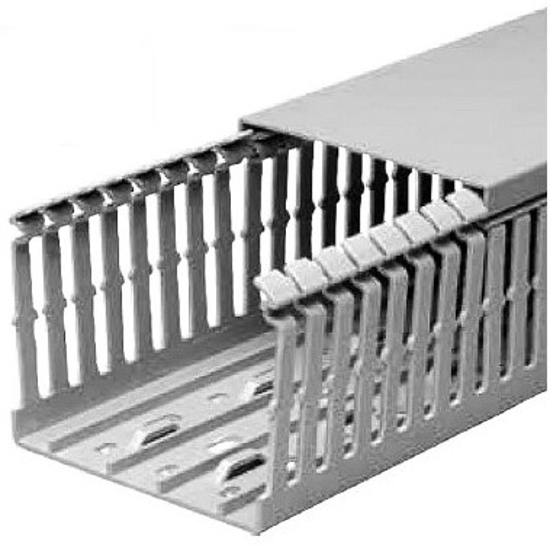 Picture of Calha rasgada PVC H25xB25mm, 6,5/6mm  RAL7030