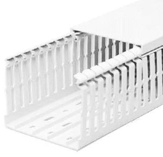 Picture of Calha rasgada PVC H40xB40mm, 6,5/6mm  RAL9003