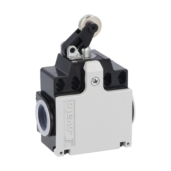 Picture of Fim-de-curso dupla entrada metálico+roldana+rodízio metálico ação brusca 2NF