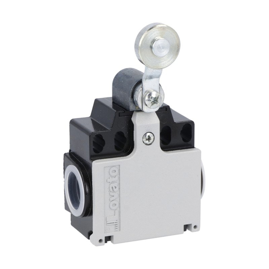 Picture of Fim-de-curso dupla entrada metálico+haste+rodízio metálico ação lenta 2NF