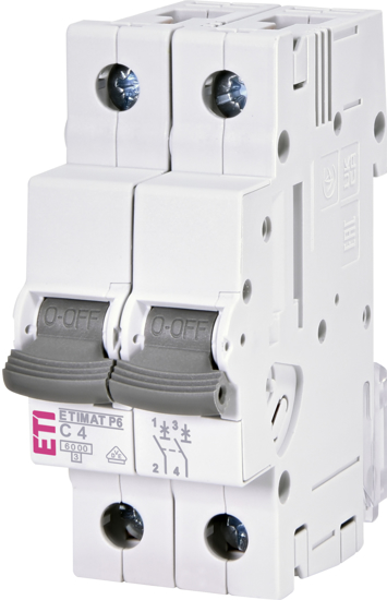 Picture of Disjuntor modular 6kA curva C 2P 4A 