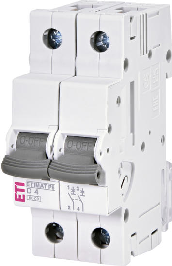 Picture of Disjuntor modular 6kA curva D 2P 4A 